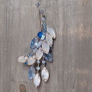 Julianna Rhinestone Brooch in Blues